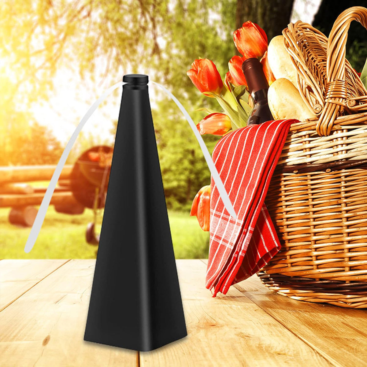 Ventilatore repellente per mosche ricaricabile per tavoli da esterno