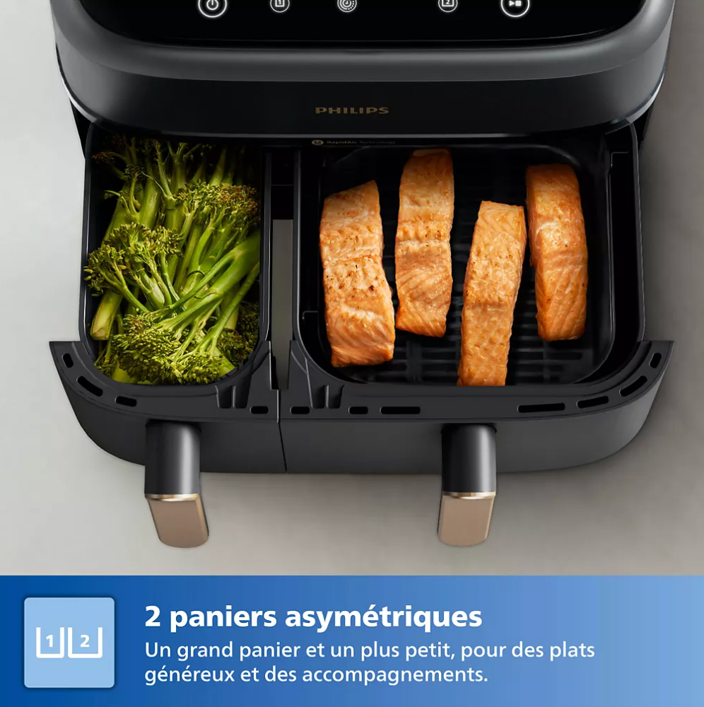 PHILIPS Airfryer Série 3000 Double bac 9L